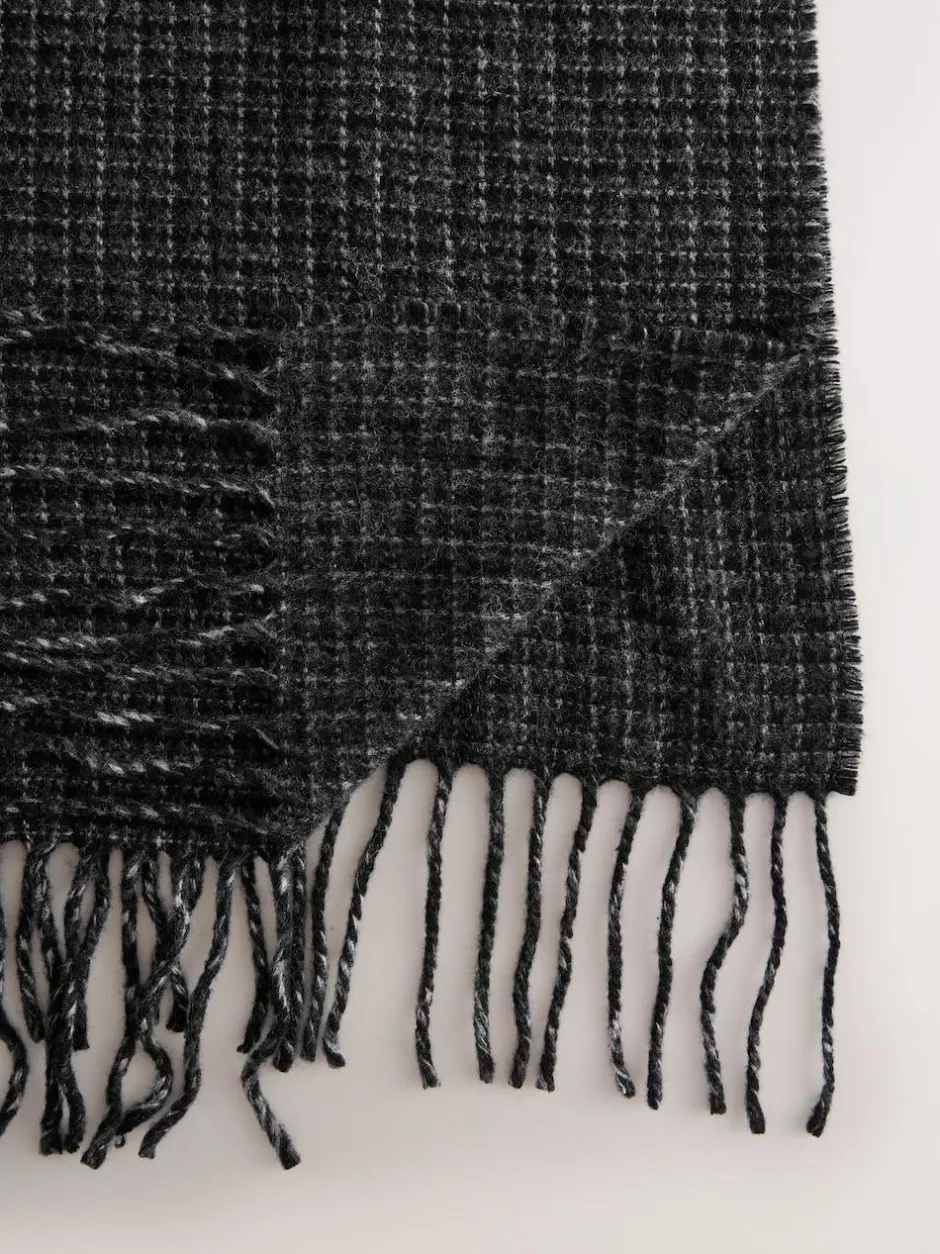Next Smart Woven Scarf Grey Check New