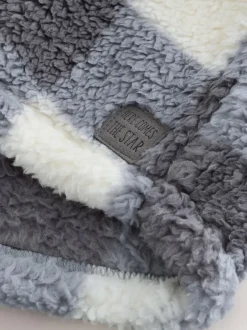 Next Borg Fleece Shacket (3mths-7yrs) Grey Checkerboard Hot