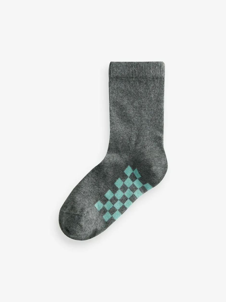 Next Grey Checkerboard Cotton Rich Socks 7 Pack Online