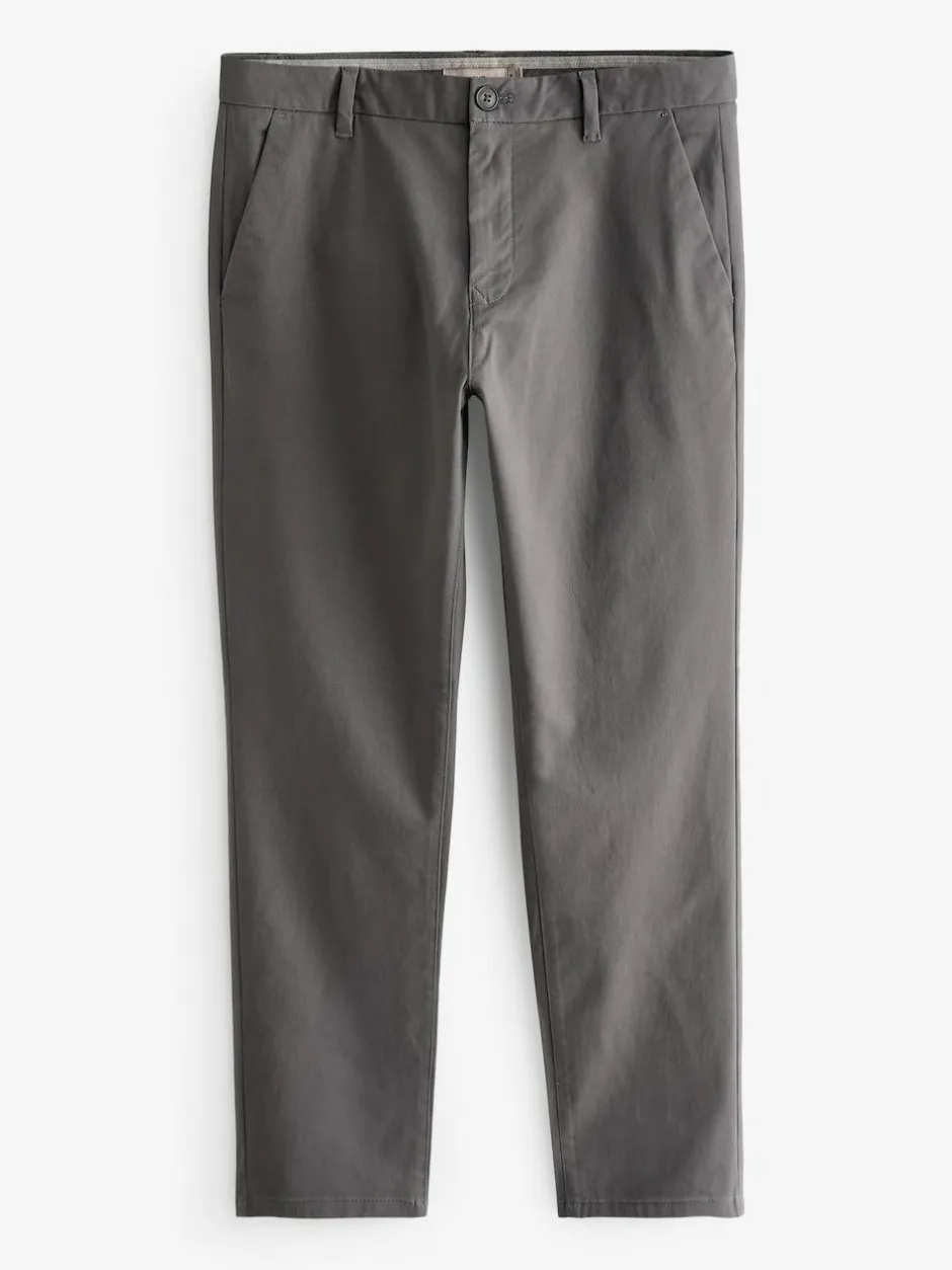 Next Grey Dark Slim Fit Stretch Chinos Trousers Best