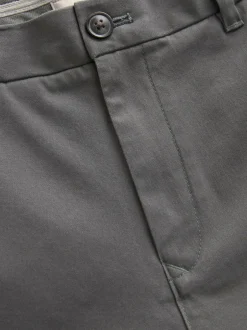 Next Grey Dark Straight Fit Stretch Chinos Trousers Clearance