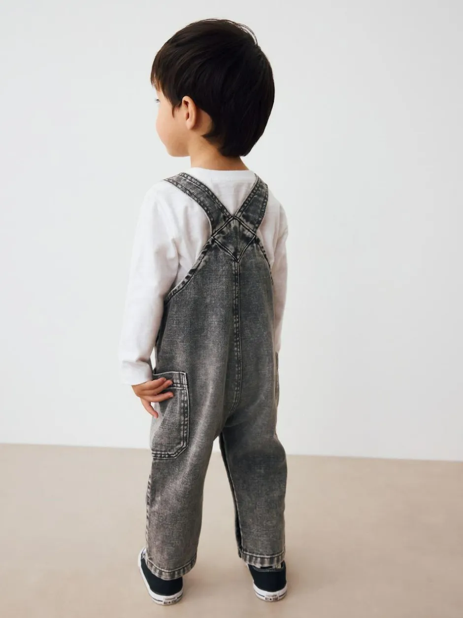 Next Denim Dungarees (3mths-7yrs) Grey New