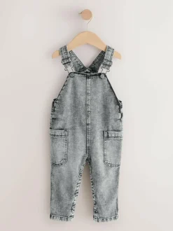 Next Denim Dungarees (3mths-7yrs) Grey New