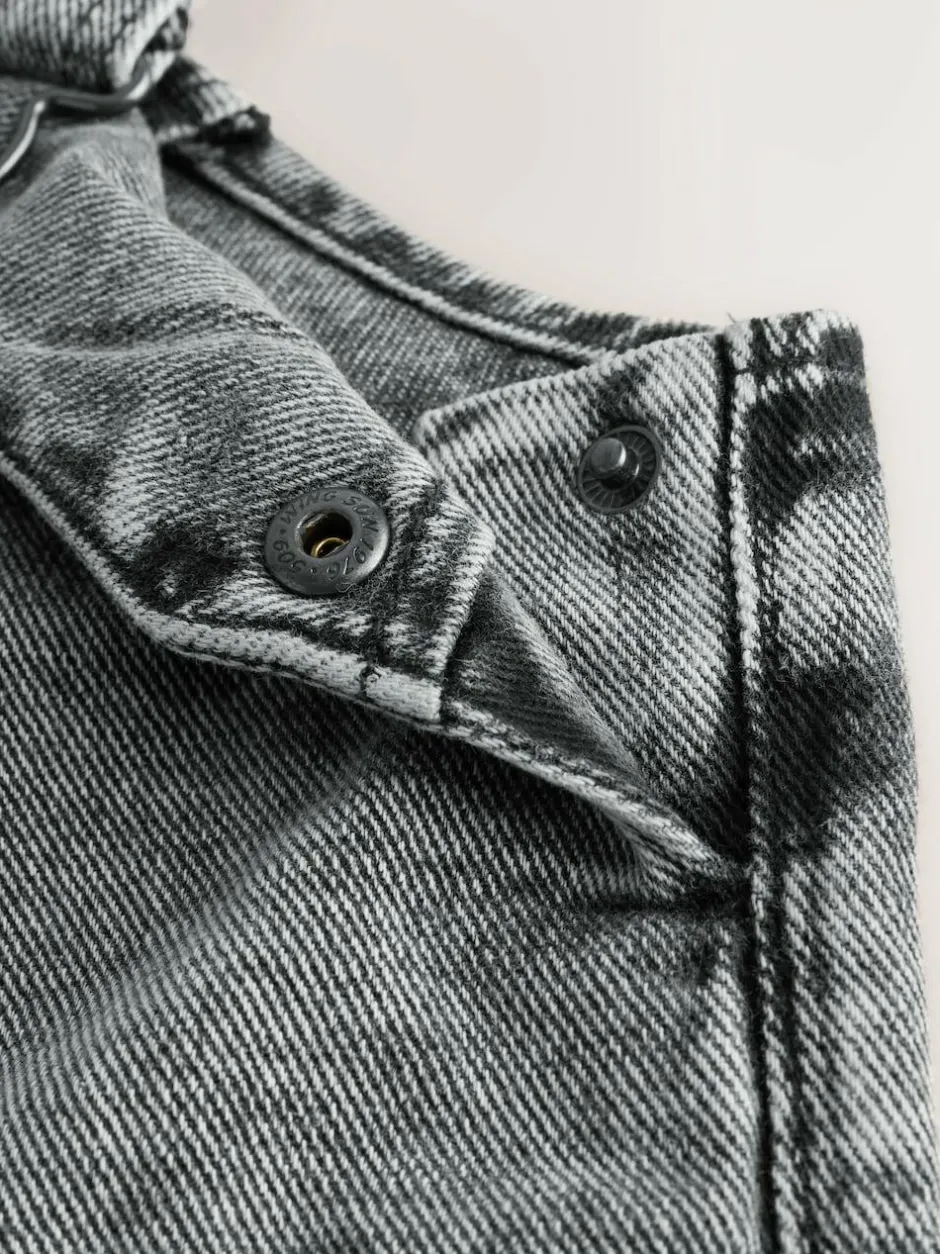 Next Denim Dungarees (3mths-7yrs) Grey New