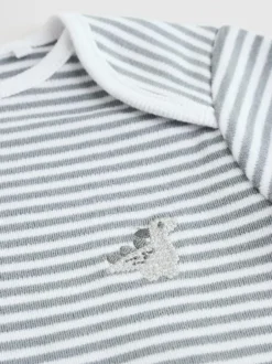 Next Grey Dinosaur Short Sleeve Baby Bodysuits 5 Pack Clearance