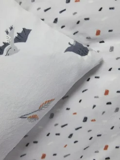 Next Grey Dinosaur Super Soft Reversible Fleece Duvet Cover and Pillowcase Set Sale