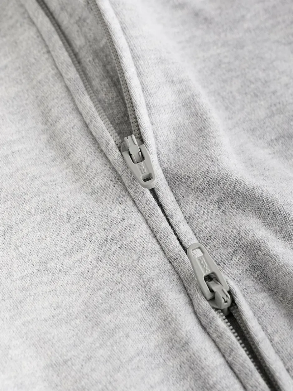 Next Essential Zipped 100% Cotton Baby Sleepsuits 3 Pack (0-3yrs) Grey Sale