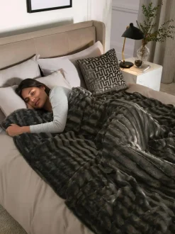 Next Weighted Blanket Grey Faux Fur Best