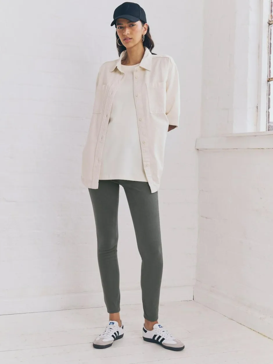 Next Grey Full Length Jersey Denim Leggings Outlet