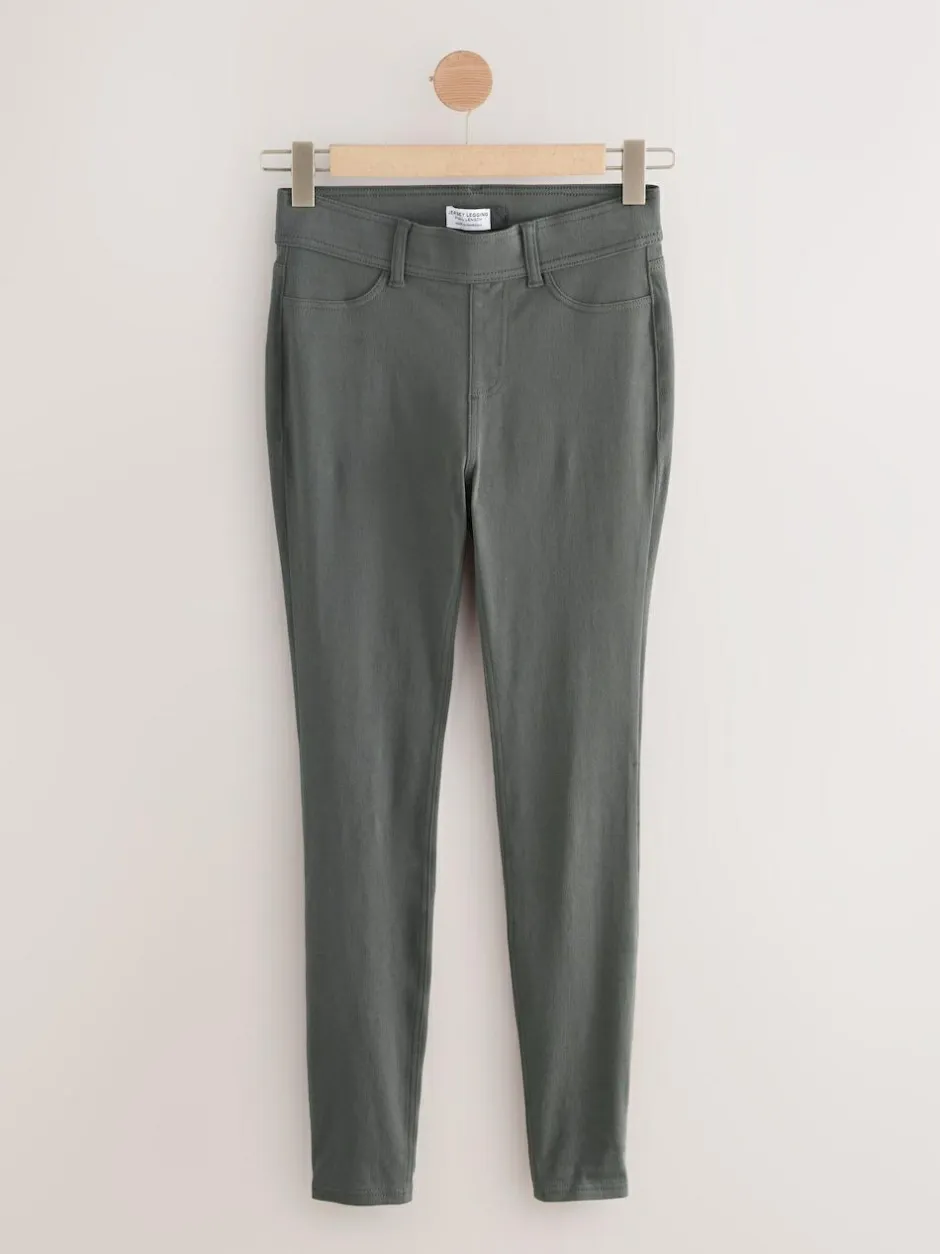 Next Grey Full Length Jersey Denim Leggings Outlet