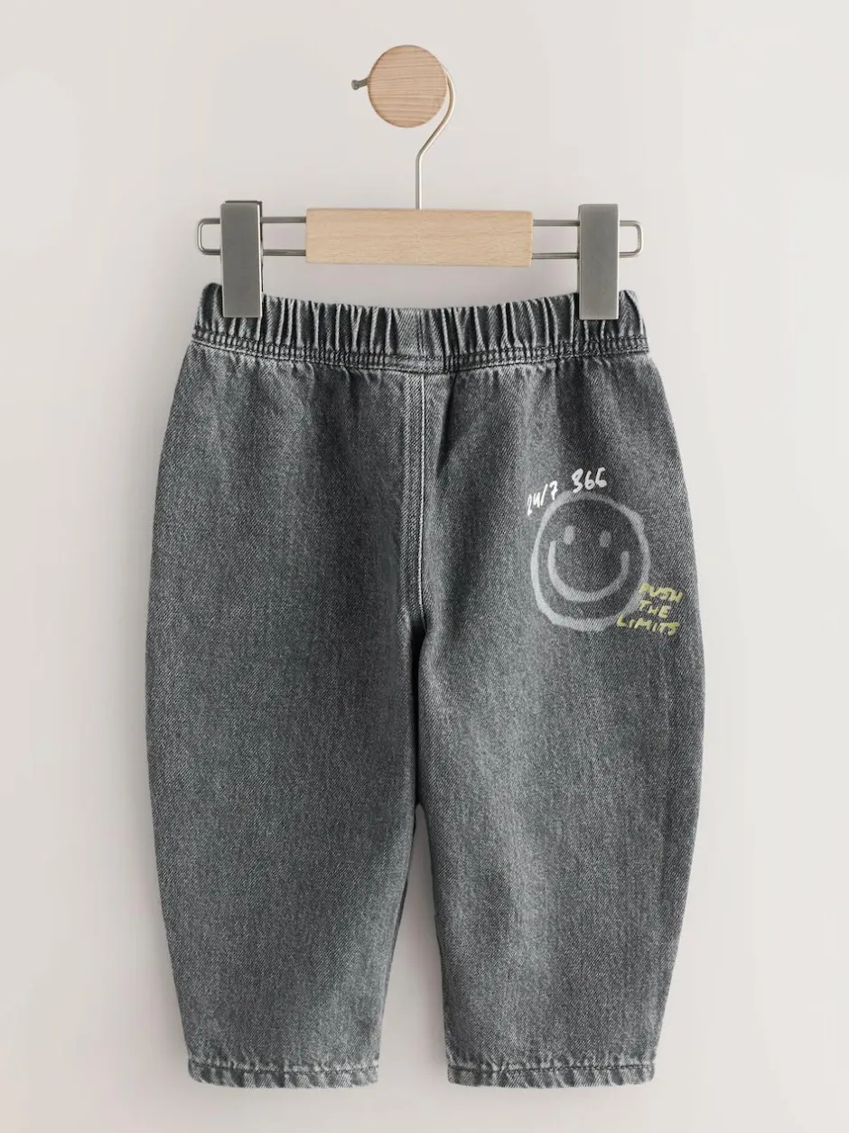 Next Barrel Jeans (3mths-7yrs) Grey Graffiti Discount