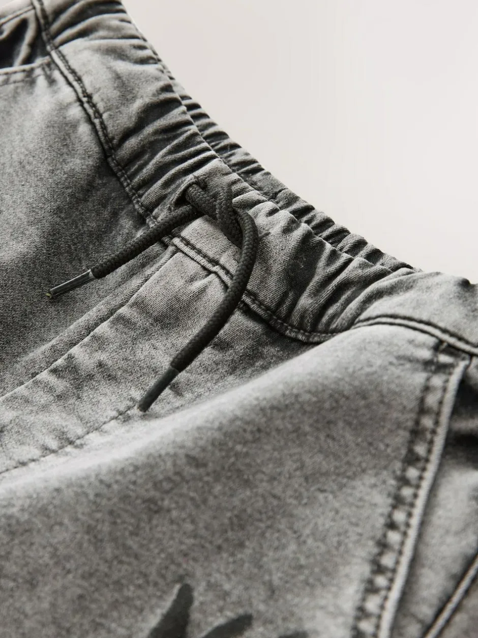 Next Cargo Jeans With Elasticated Waist (3-16yrs) Grey Graffiti Outlet
