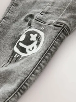 Next Cargo Jeans With Elasticated Waist (3-16yrs) Grey Graffiti Outlet