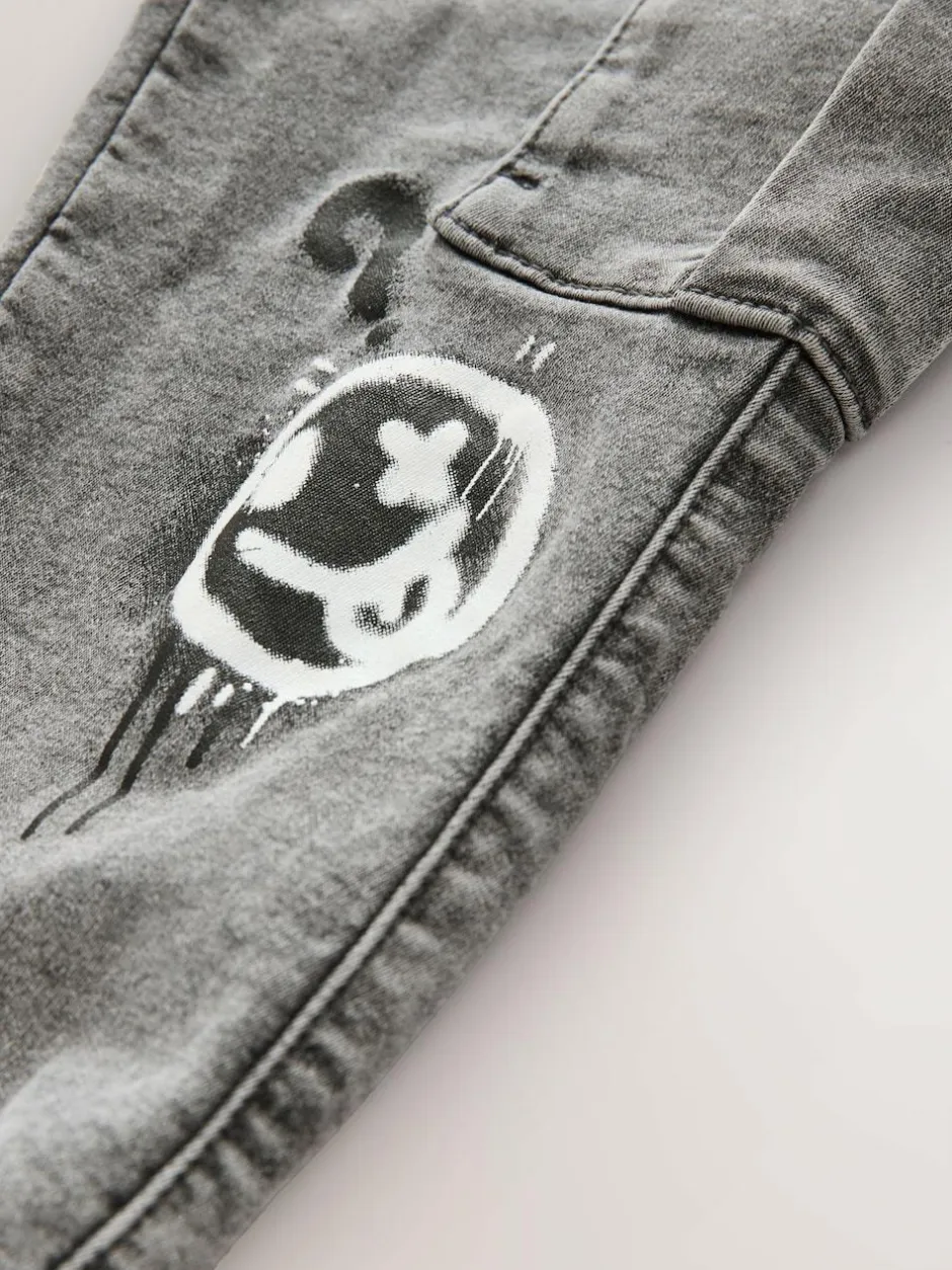 Next Cargo Jeans With Elasticated Waist (3-16yrs) Grey Graffiti Outlet