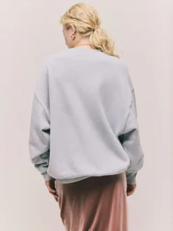 Next Grey Graphic Satin Applique 'Le Marais' City Longsleeve Crewneck Sweatshirt Sale