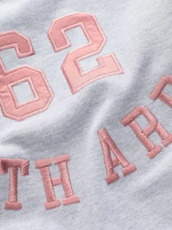 Next Grey Graphic Satin Applique 'Le Marais' City Longsleeve Crewneck Sweatshirt Sale