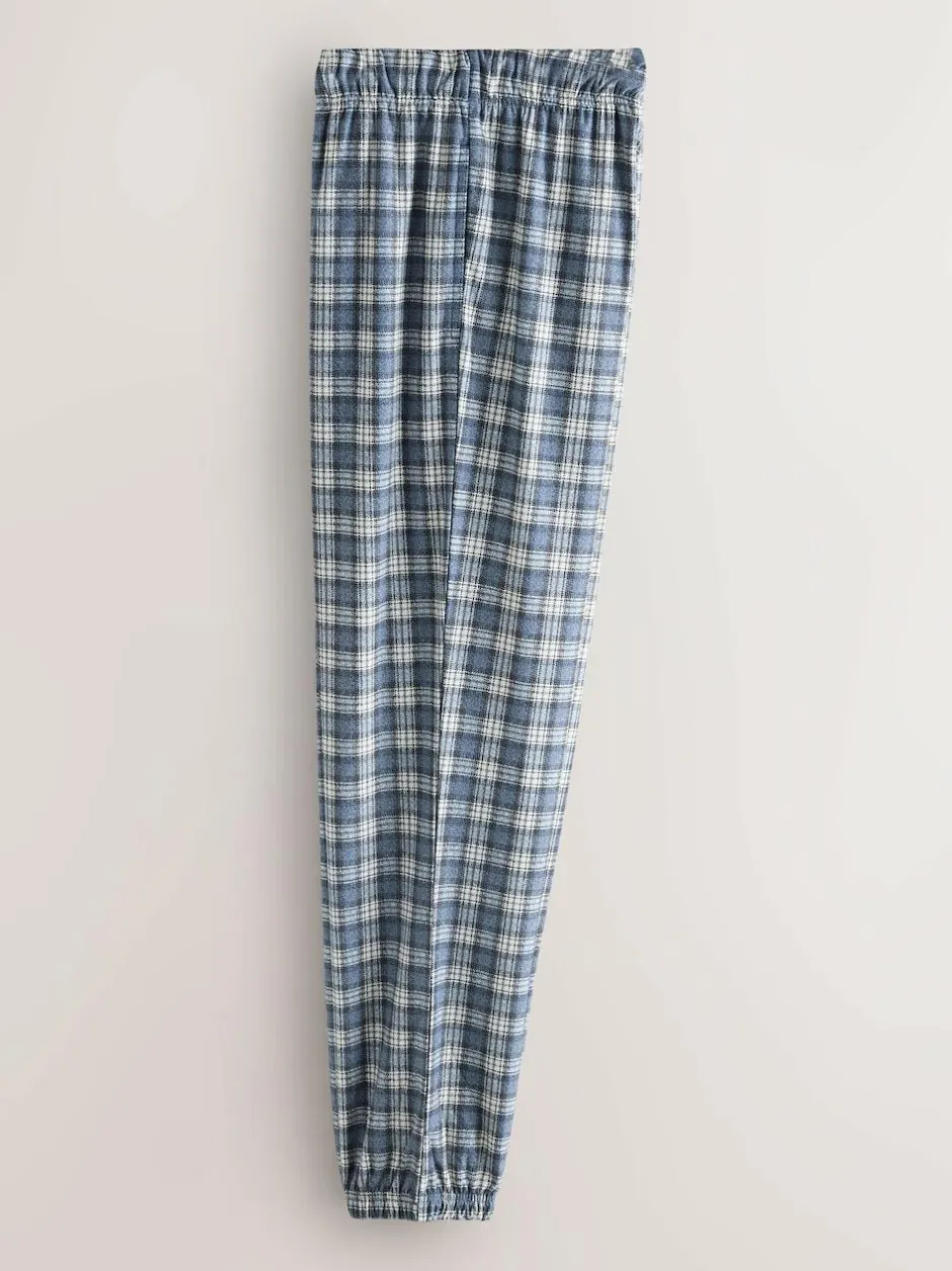 Next Motionflex Cosy Cuffed Pyjama Bottoms Grey Grindle Check Best