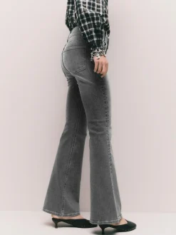 Next High Rise Stretch Flare Jeans Grey Outlet