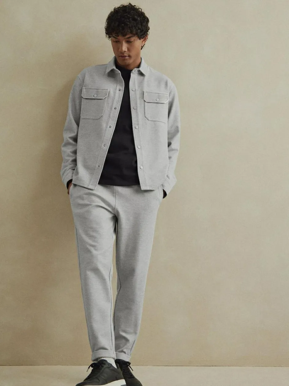 Next Grey Jersey Twill Popper Shacket Discount