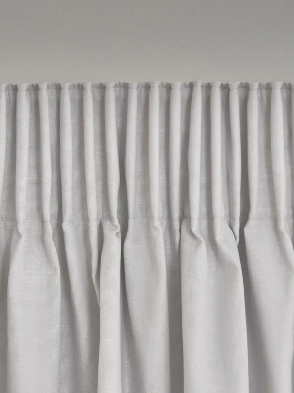 Next Grey Light Cloud Cotton Blackout/Thermal Pencil Pleat Curtains New