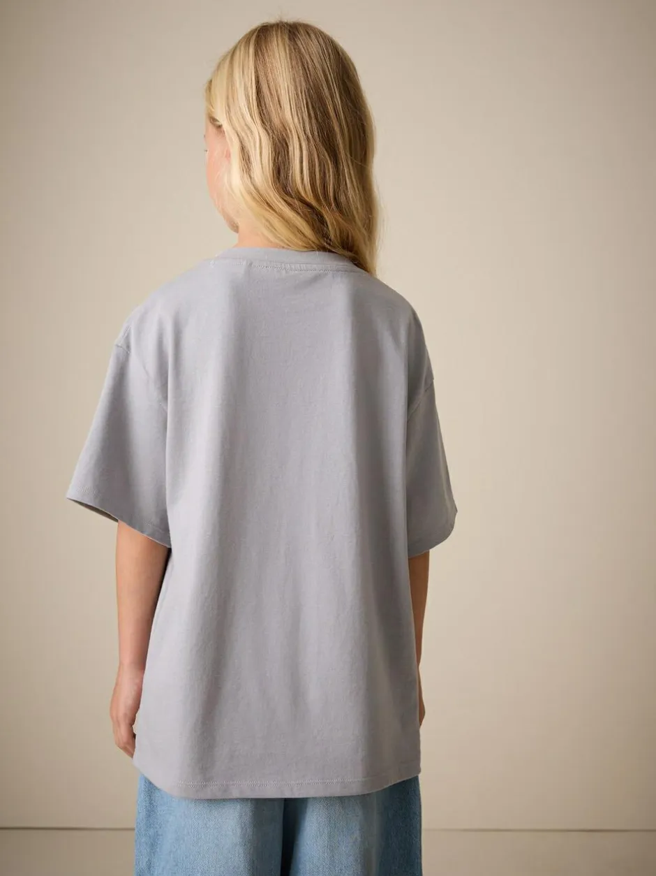 Next Lilo & Stitch Oversized Graphic T-Shirt (3-16yrs) Grey Outlet