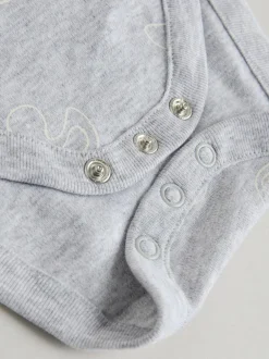 Next Grey Long Sleeved Baby Bodysuits 5 Pack Clearance