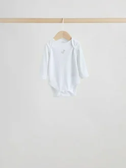 Next Grey Long Sleeved Baby Bodysuits 5 Pack Clearance