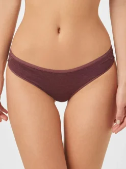 Next Grey Marl/Pink/Plum Bikini Cotton Lace Knickers 4 Pack Sale