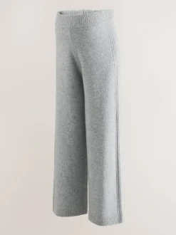 Next Grey Maternity Knitted Wide Leg Trousers Clearance