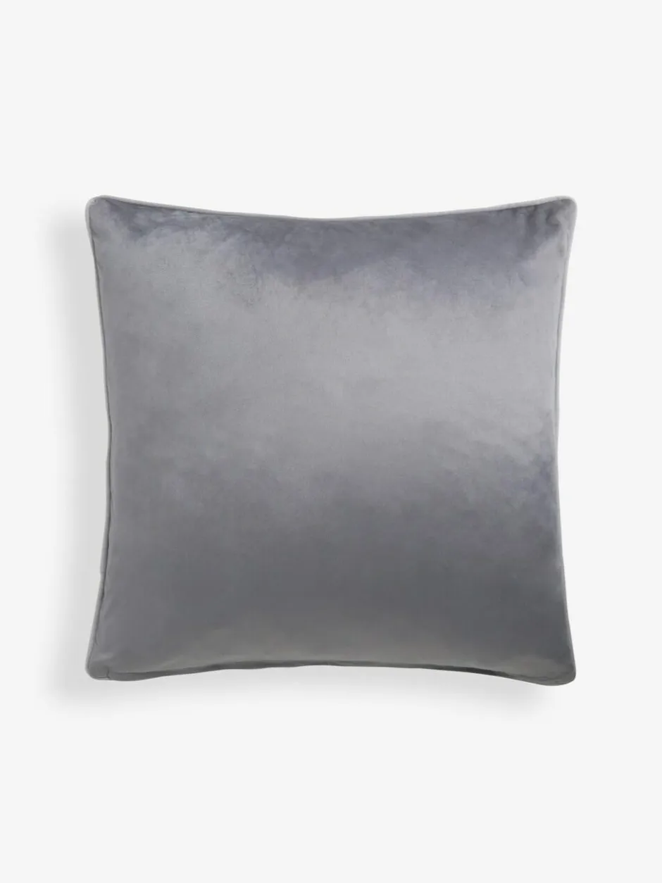 Next Grey Matte Velvet Contrast Pipe 50 x 50cm Cushion Clearance