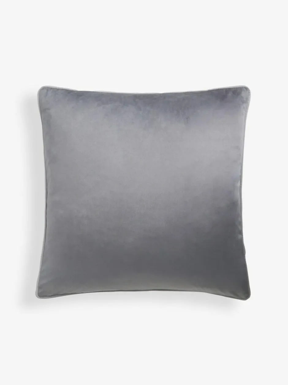 Next Grey Matte Velvet Contrast Pipe 50 x 50cm Cushion Clearance