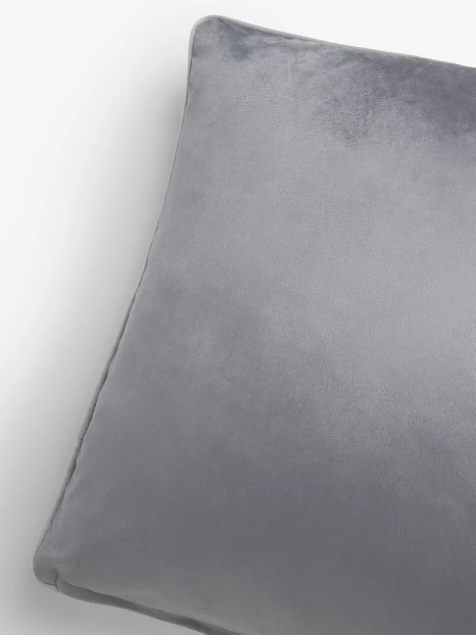 Next Grey Matte Velvet Contrast Pipe 50 x 50cm Cushion Clearance