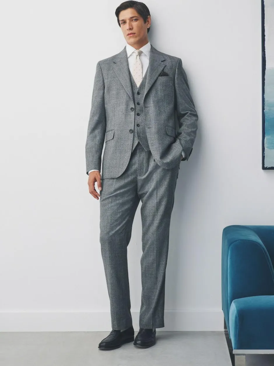Next Merino Wool Blend Suit Waistcoat Grey Sale