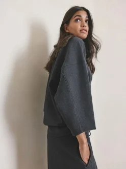 Next Grey N.Premium Brushed Wide Sweatshirt Outlet