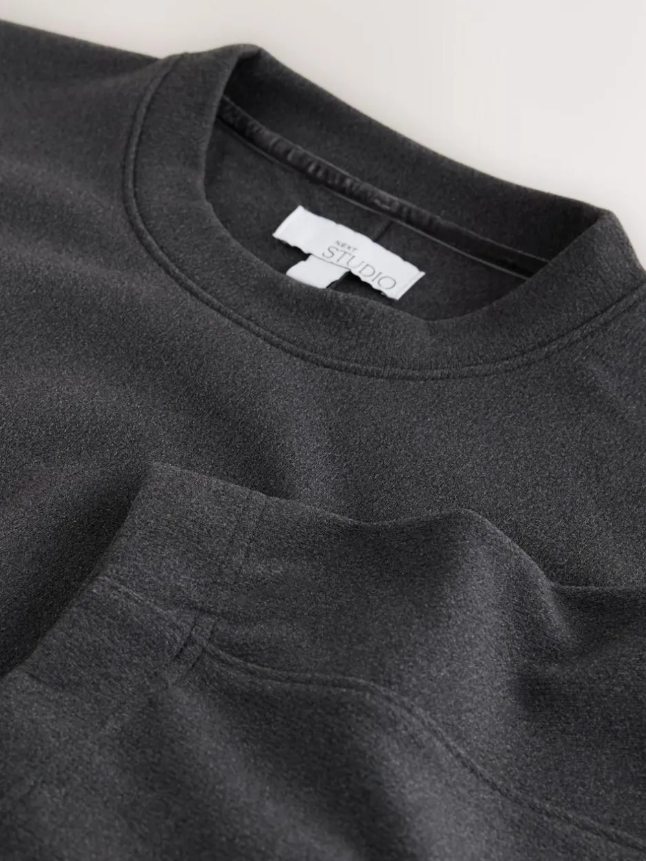 Next Grey N.Premium Brushed Wide Sweatshirt Outlet