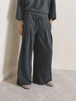 Next N.Premium Wide Leg Joggers Grey Clearance