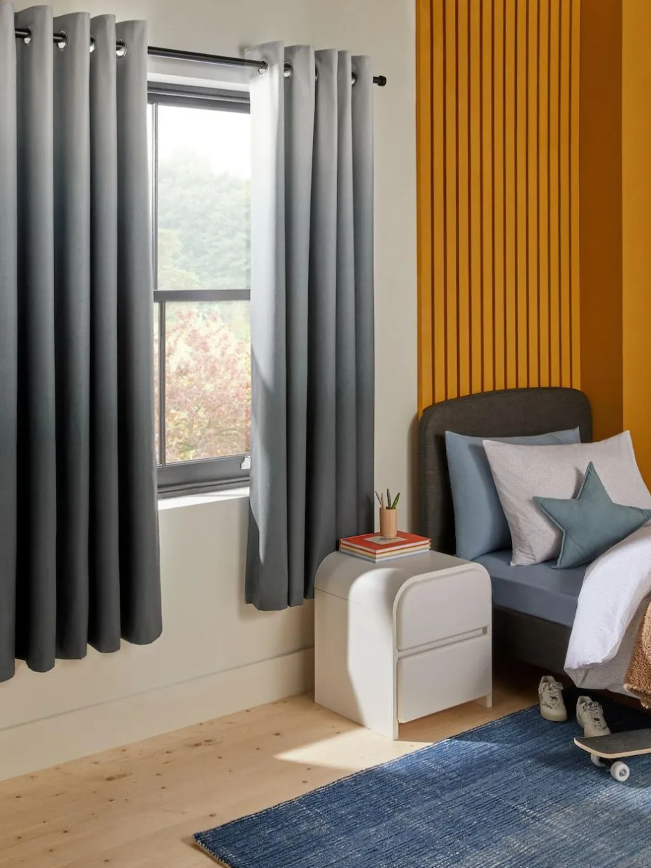 Next Eyelet Blackout Curtains Grey Ombre Outlet
