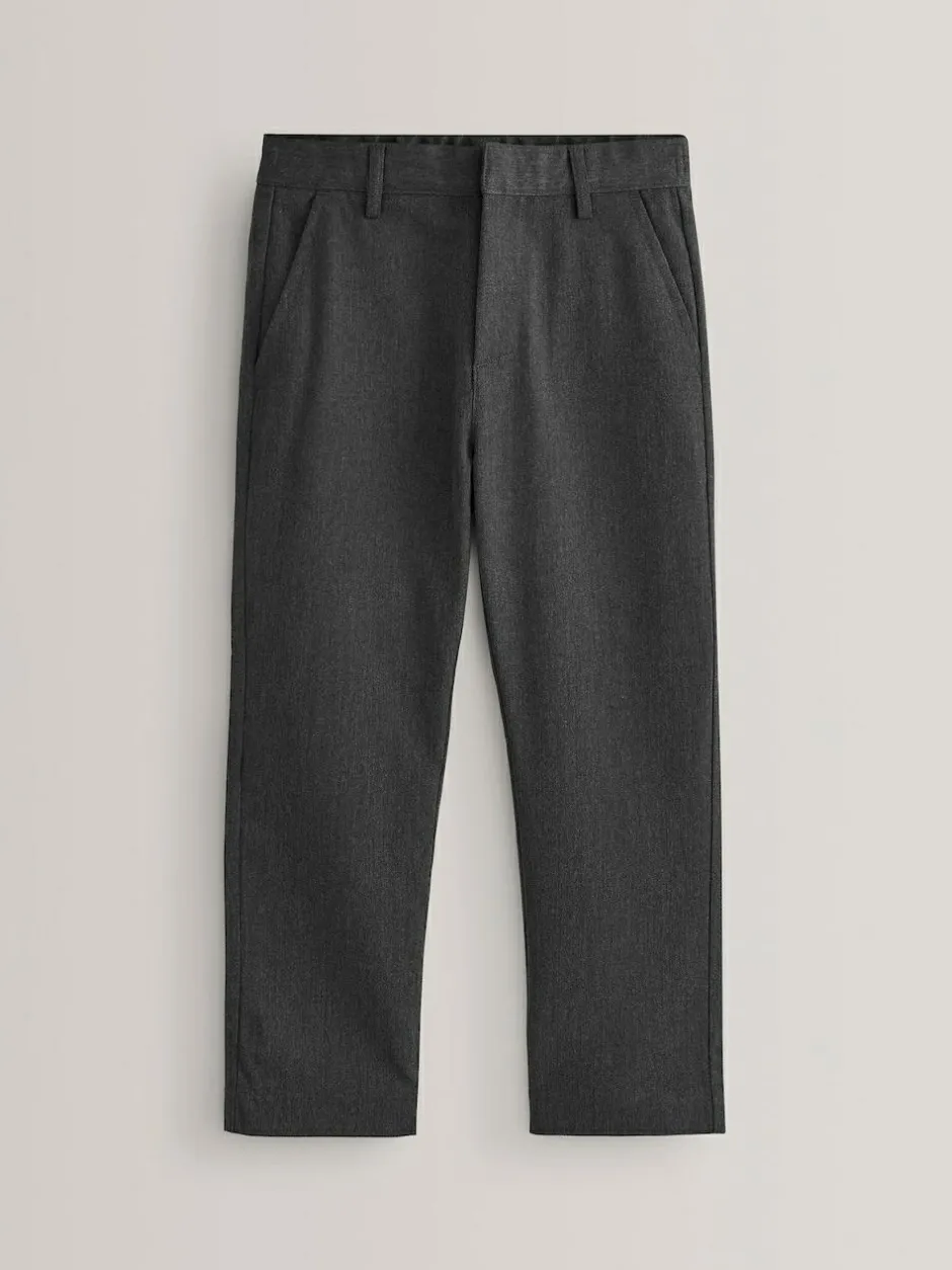 Next Plus Waist Straight Leg School Trousers (3-17yrs) Grey Outlet