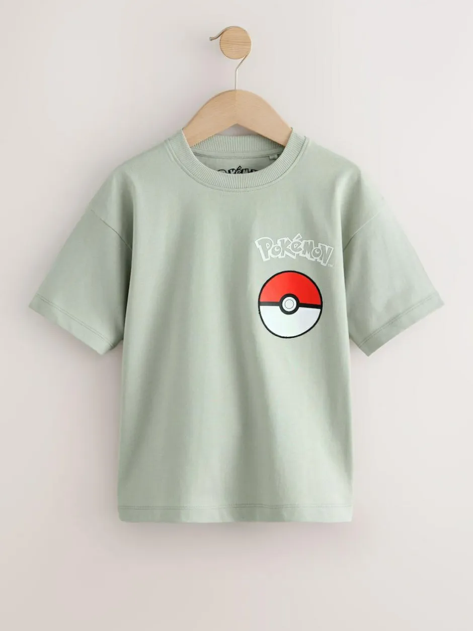 Next Grey Pokemon Multi Character Back Print T-Shirt (4-14yrs)