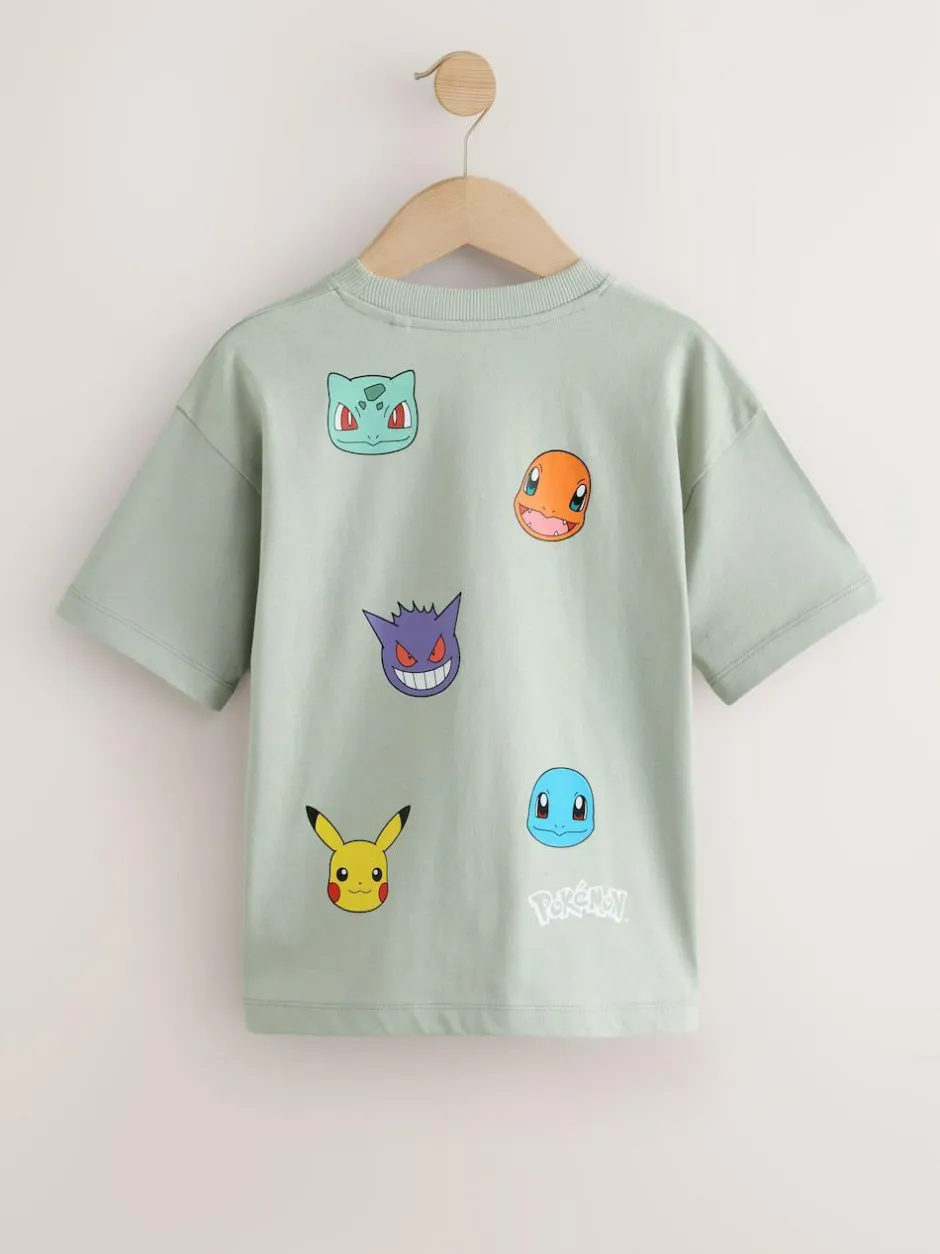 Next Grey Pokemon Multi Character Back Print T-Shirt (4-14yrs)