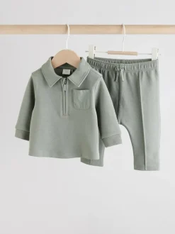 Next Polo Top and Legging Baby Set (0mths-2yrs) Grey Discount