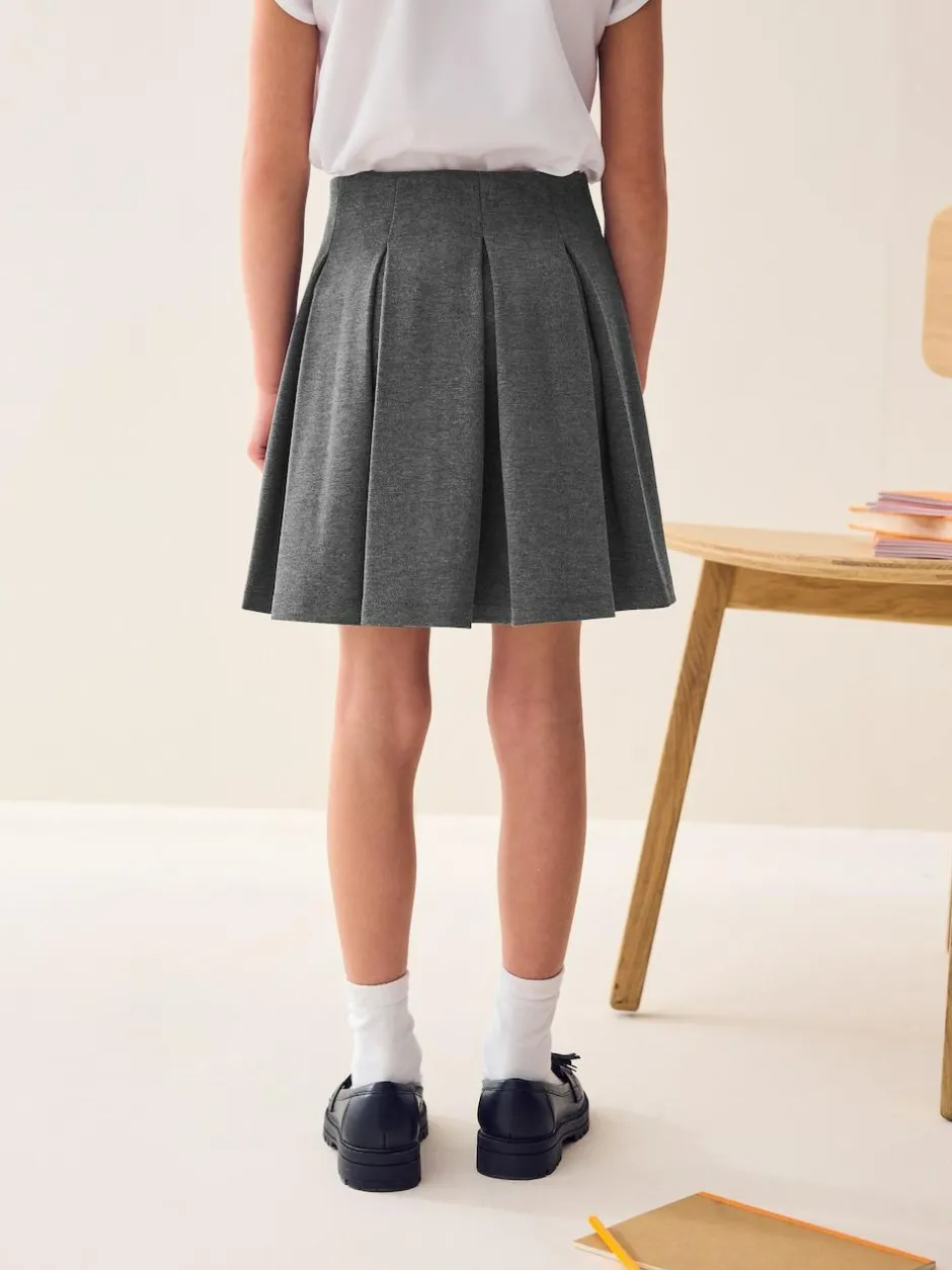 Next Pull on Jersey Stretch Pleated School Skirt (3-17yrs) Grey Outlet