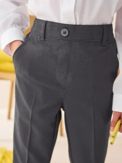 Next Pull-On Waist Plain Front School Trousers (3-17yrs) Grey