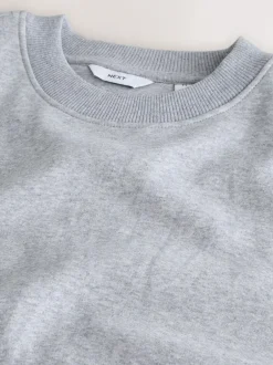 Next Grey Regular Fit Heavyweight Cotton Rich Crew Neck Sweatshirt Sale