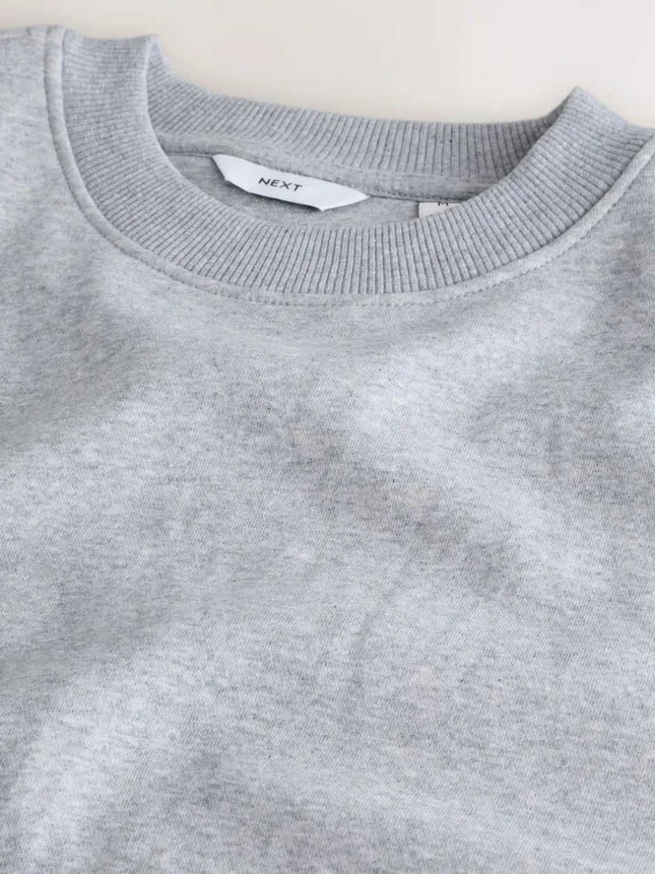 Next Grey Regular Fit Heavyweight Cotton Rich Crew Neck Sweatshirt Sale