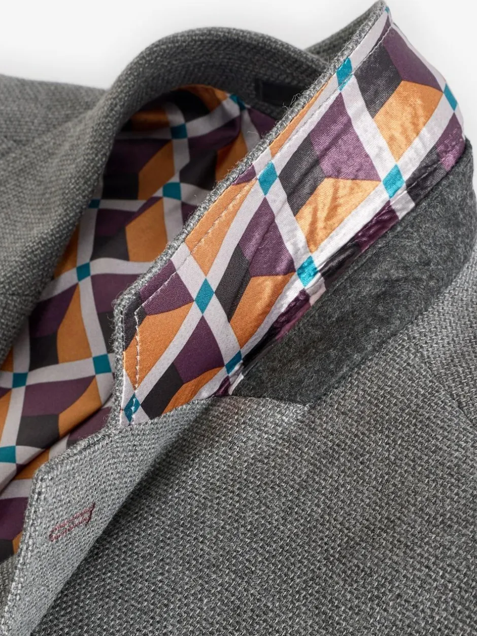 Next Regular Fit Textured Smart Blazer Grey
