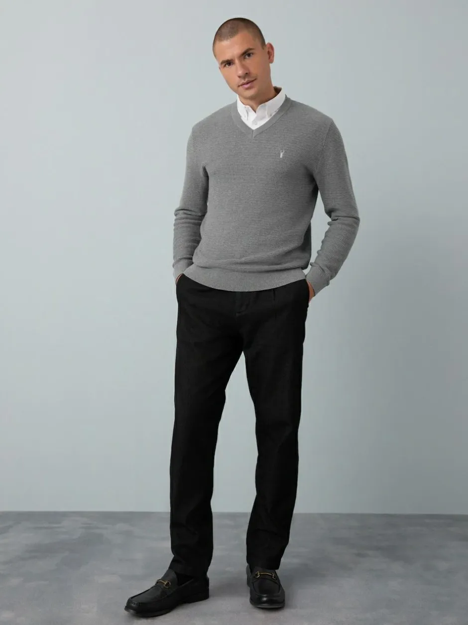 Next Regular Fit Textured Oxford Mock Shirt Jumper Grey Discount