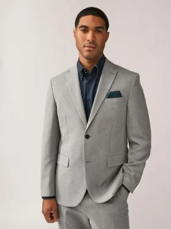 Next Grey Regular Fit Textured Suit Jacket Discount