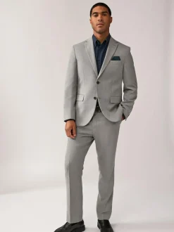 Next Grey Regular Fit Textured Suit Jacket Discount