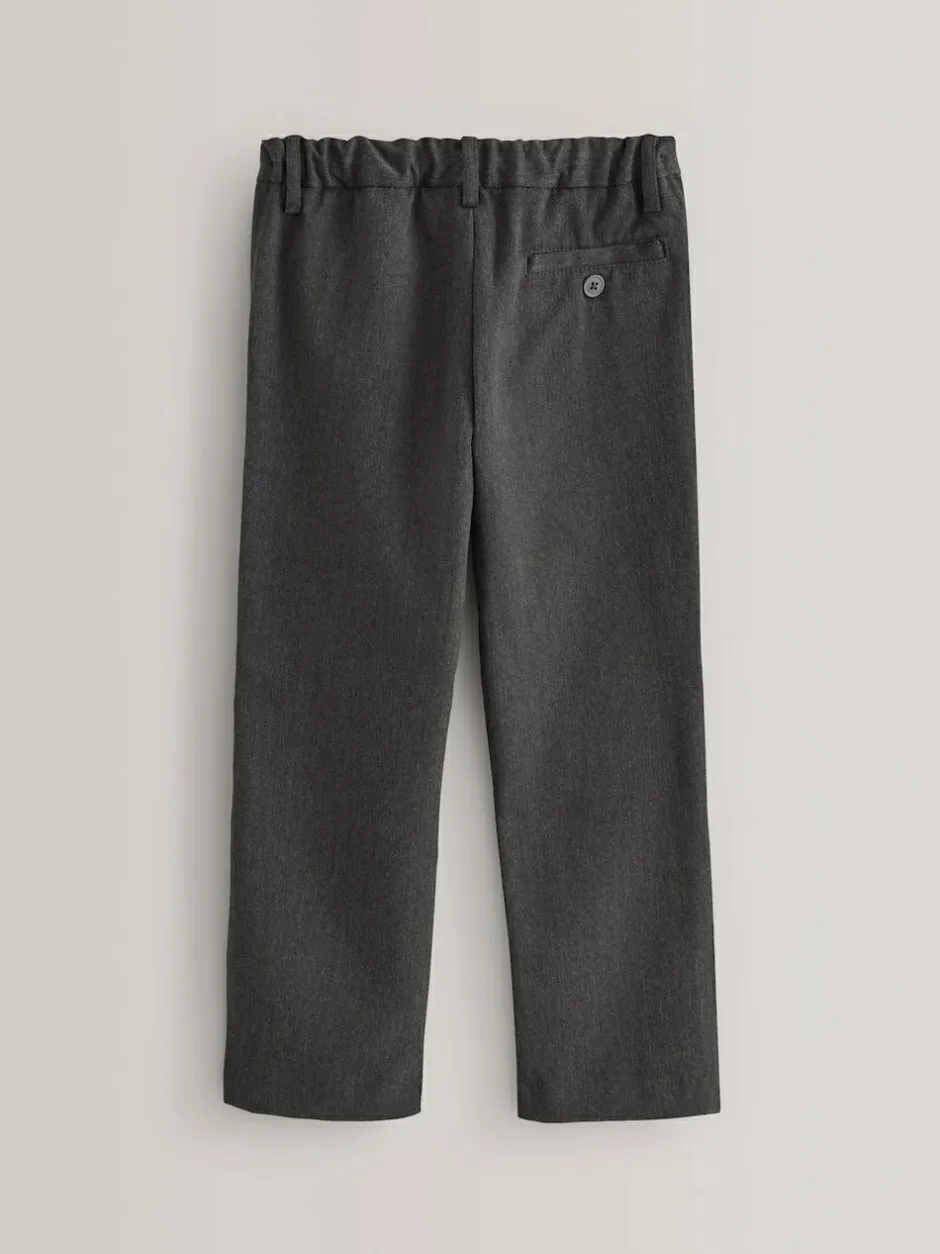 Next Regular Leg Pull On Waist School Trousers 2 Pack (3-17yrs) Grey Sale